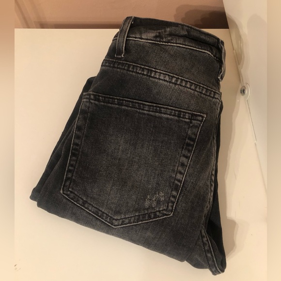 ALL SAINTS Skinny Leg Ankle Length High Waist Faded Black Jean Stretch Denim 26W - Picture 5 of 7